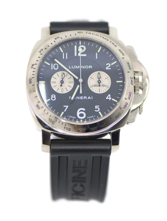 Panerai Luminor Chronograph 18K White Gold Watch PAM189