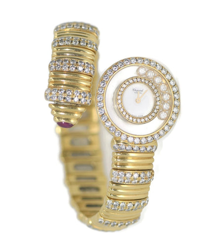 Chopard Happy Diamonds Snake 18K Yellow Gold Watch 4113