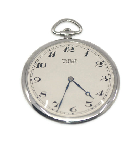 Van Cleef & Arpels 18K White Gold Pocket Watch