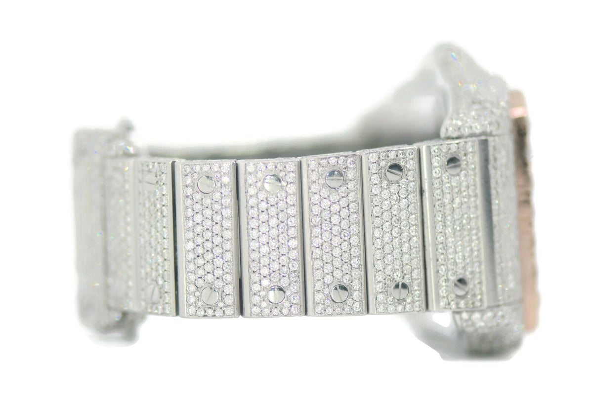 Cartier Santos Large Diamond Stainless Steel Watch W20073X8