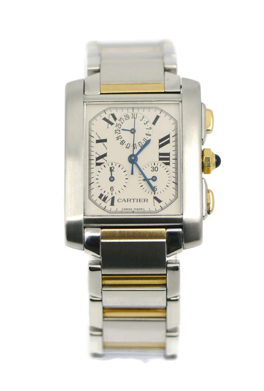 Cartier Tank Chronograph 18K/Stainless Steel Watch W51004Q4