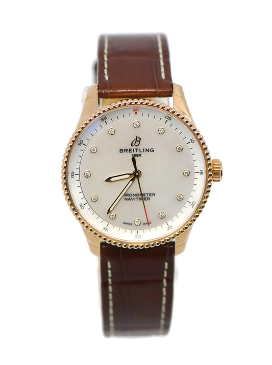 Breitling Navitimer Diamond 18K Rose Gold Watch R77320