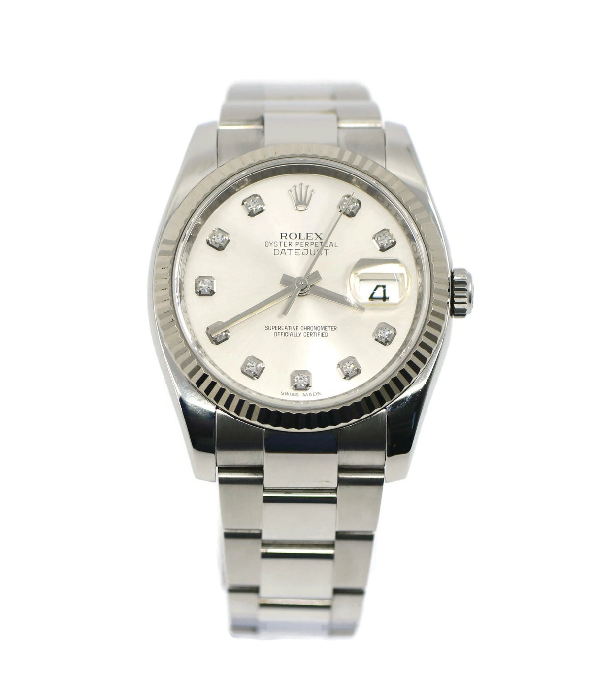 Rolex Datejust 36 Diamond Stainless Steel Watch 116234