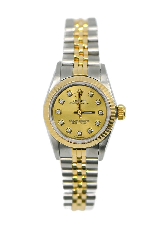 Rolex Oyster Perpetual Diamond 18K/Stainless Steel Watch 67193