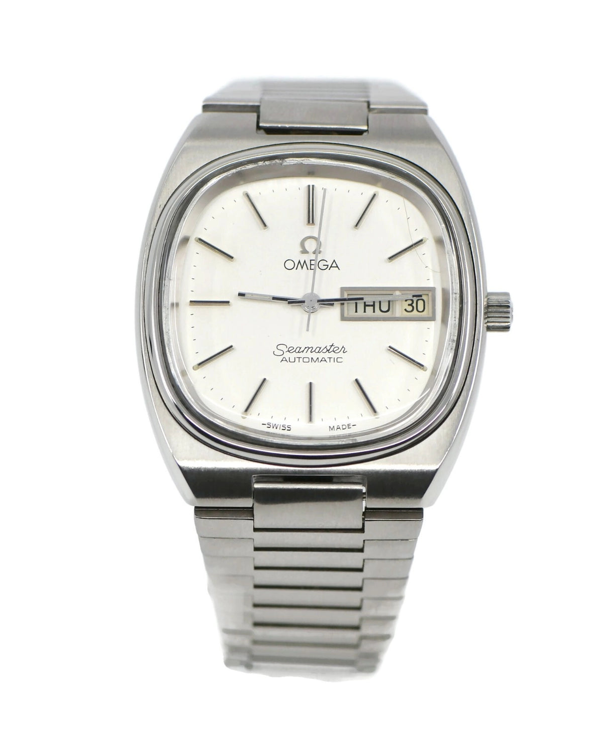 Omega Seamaster Day Date Stainless Steel Watch 166.0213
