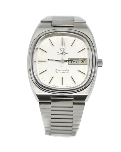 Omega Seamaster Day Date Stainless Steel Watch 166.0213