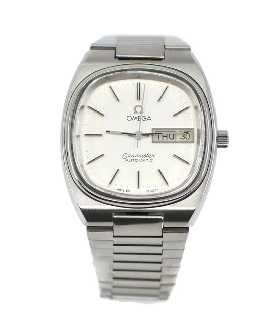 Omega Seamaster Day Date Stainless Steel Watch 166.0213