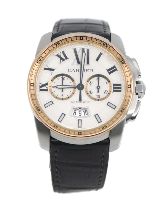 Cartier Calibre Chronograph 18K/Stainless Steel Watch W7100043