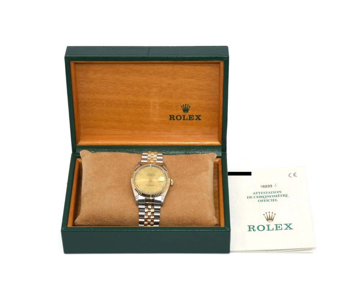 Rolex Datejust 18K/Stainless Steel Watch 16233