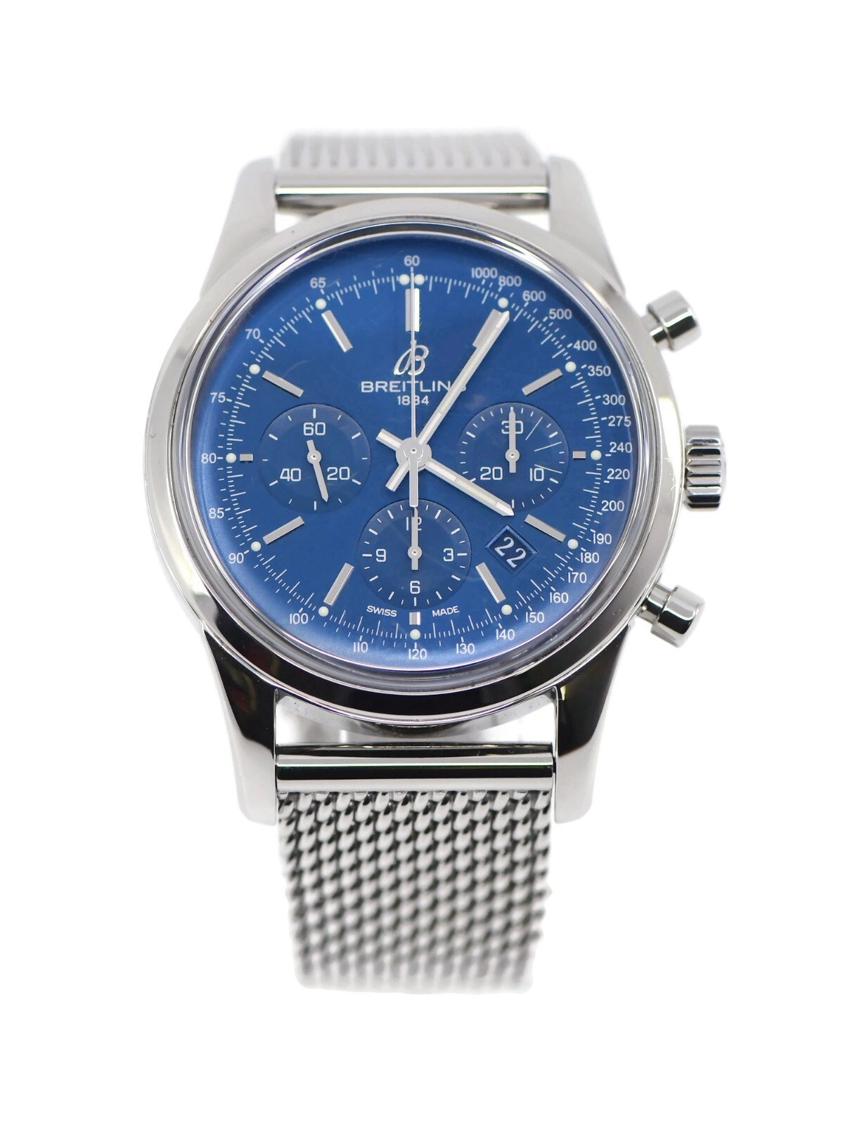 Breitling Transocean Chronograph Stainless Steel Watch AB0151