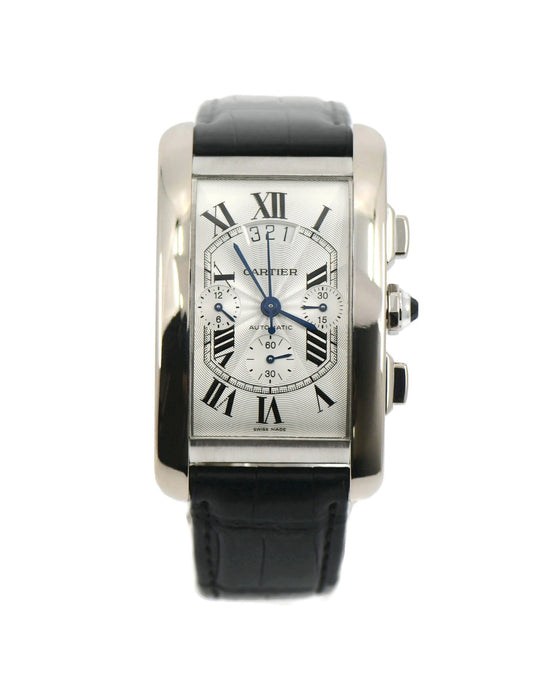 Cartier Tank Americaine XL Chronograph 18K White Gold Watch W2609456