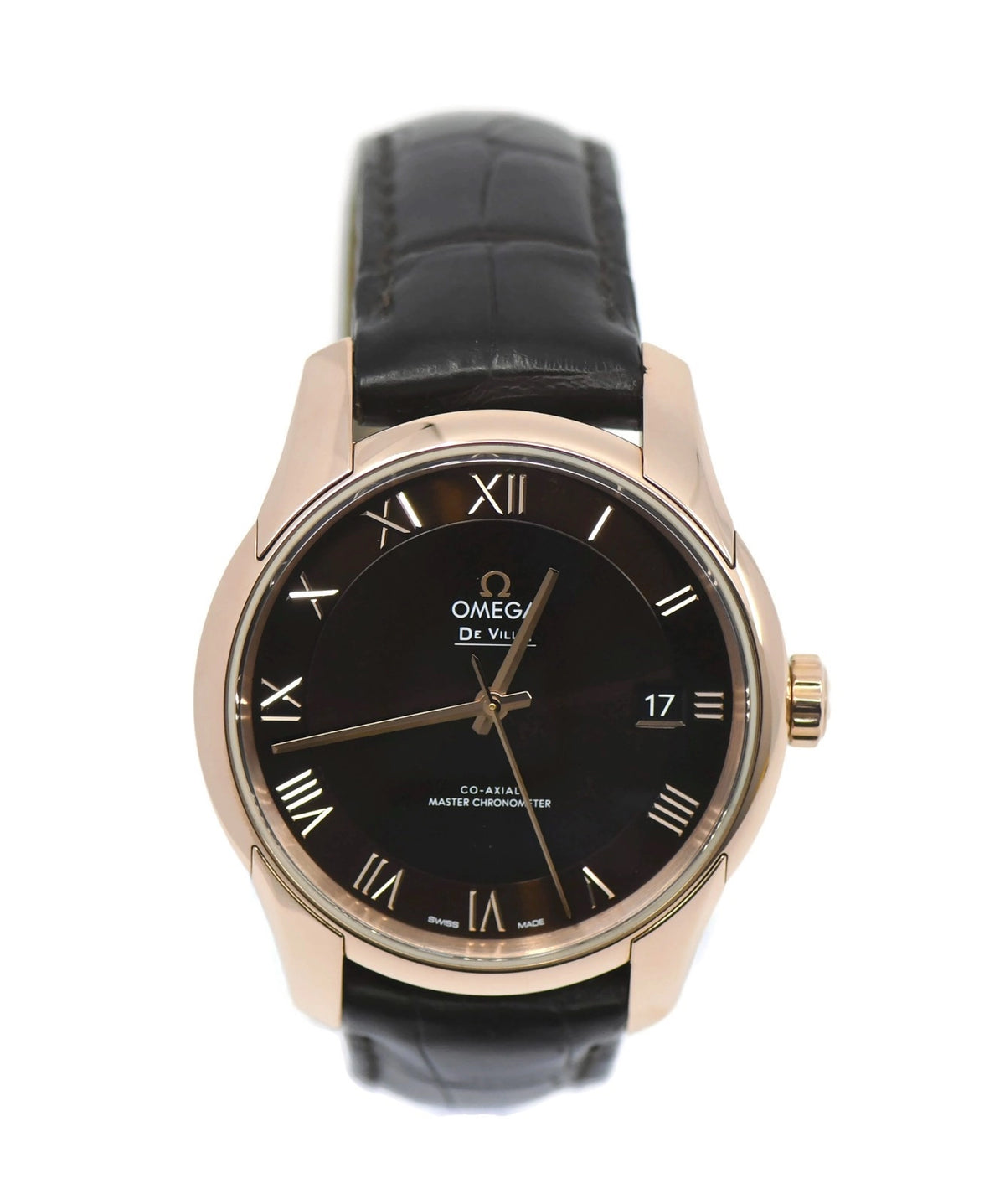 Omega DeVille Hour Vision 18K Rose Gold Watch 433.53.41.21.13.001