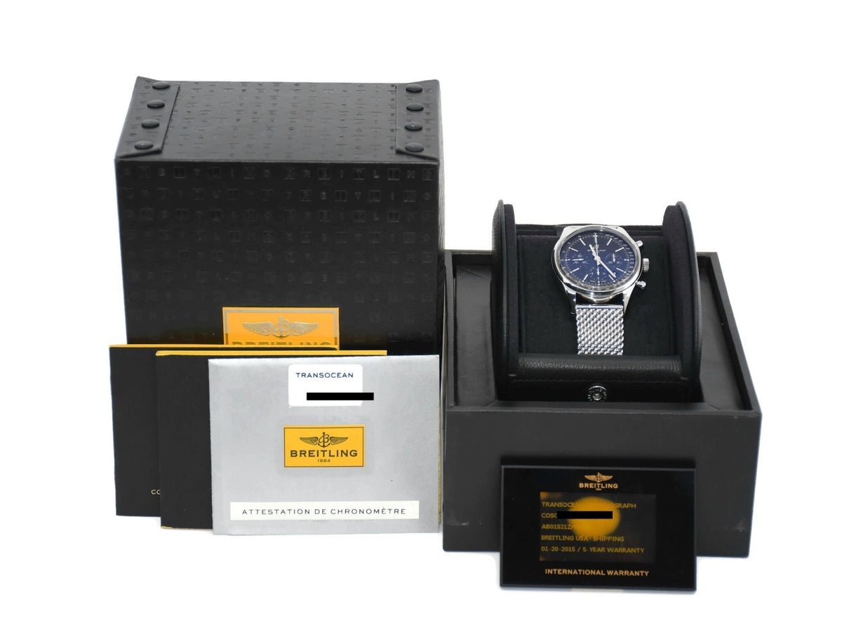 Breitling Transocean Chronograph Stainless Steel Watch AB0152