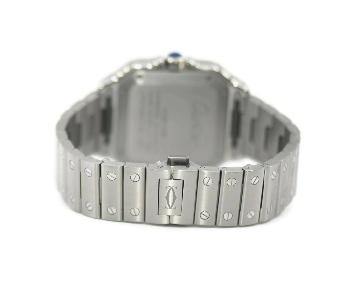 Cartier Santos Diamond Stainless Steel Watch W4SA0006