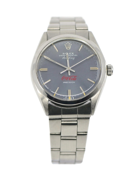 Rolex Airking Coca Cola Stainless Steel Watch 5500