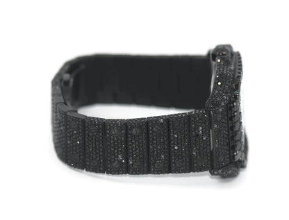 Cartier Santos Skeleton Black Diamond Stainless Steel Watch WHSA0015