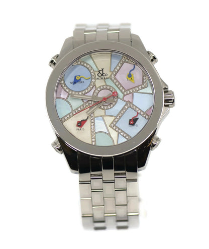 Jacob & Co Five Timezone Diamond Stainless Steel Watch JCM-118DA