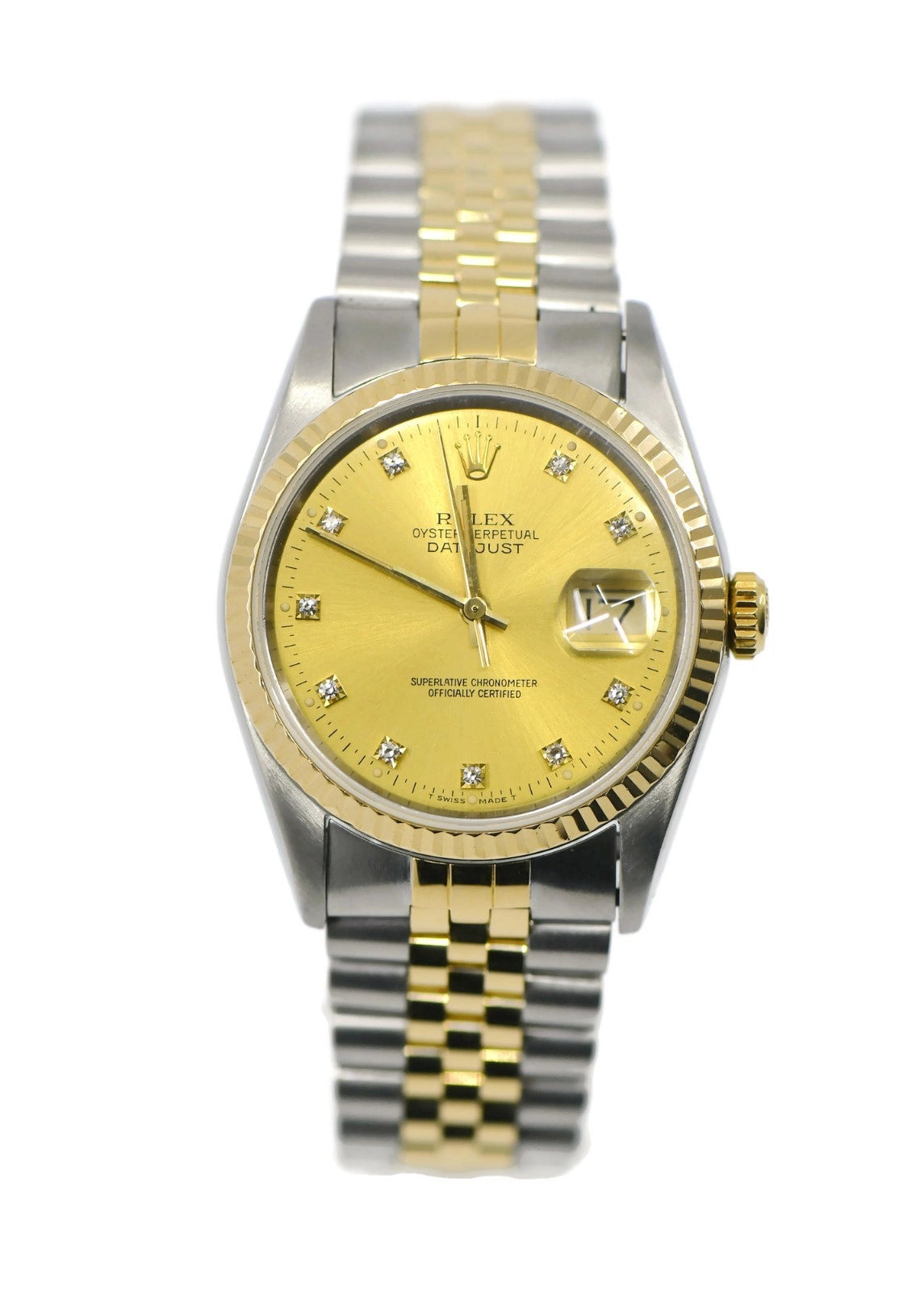 Rolex Datejust Diamond 18K/Stainless Steel Watch 16233