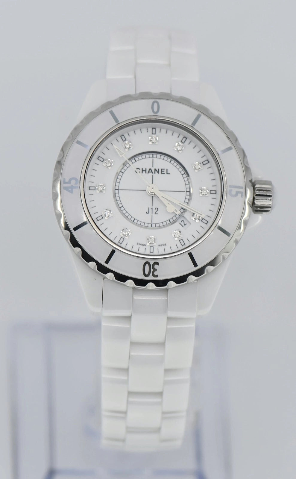 Chanel J12 Diamond White Ceramic Watch H1628