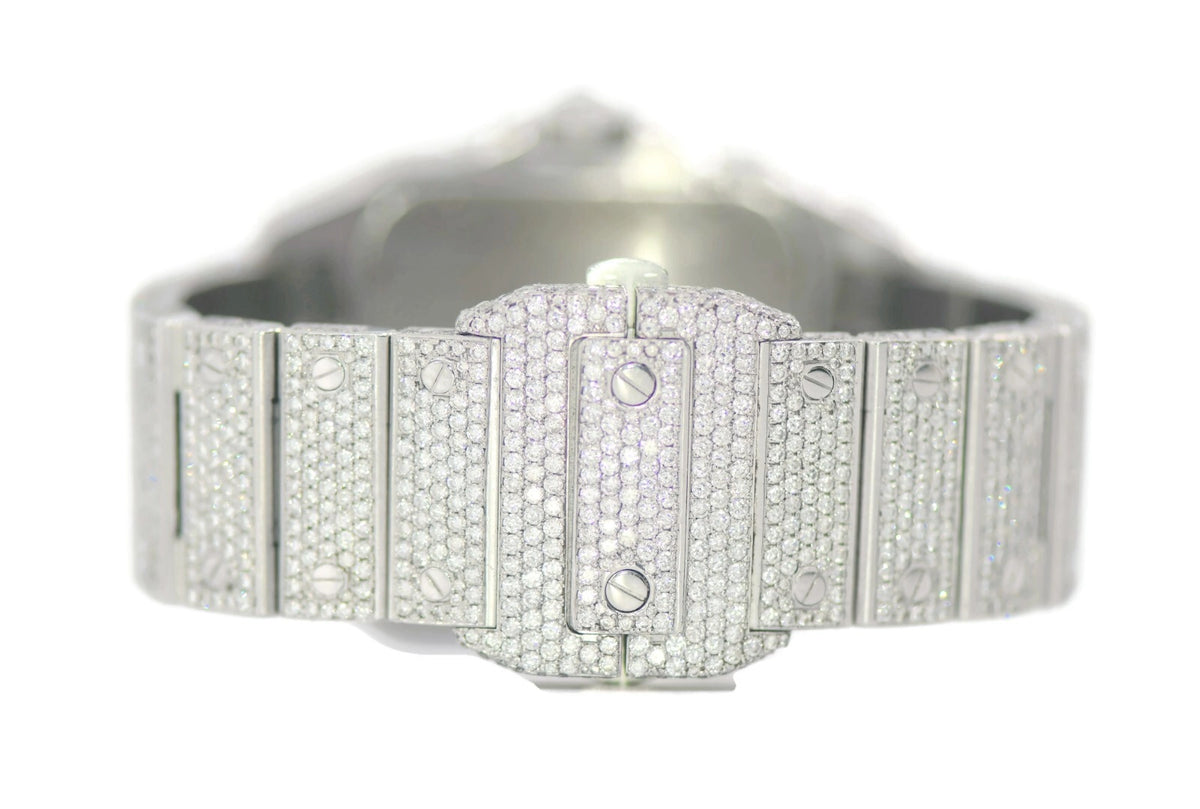Cartier Santos Large Diamond Stainless Steel Watch W20073X8