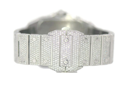 Cartier Santos Large Diamond Stainless Steel Watch W20073X8