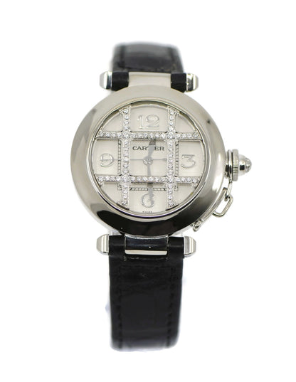 Cartier Pasha Diamond 18K White Gold Watch WJ101456