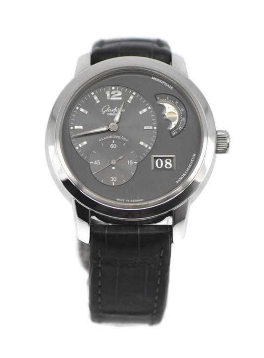 Glashutte Original Panomaticlunar Stainless Steel Watch 90-02-36-12-05