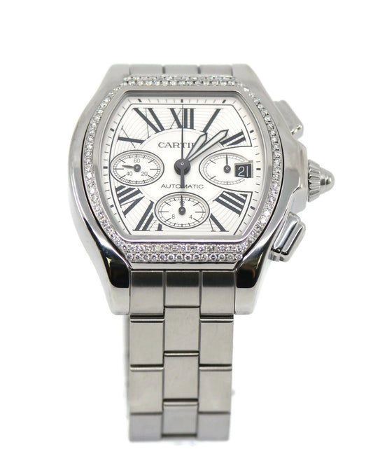 Cartier Roadster Diamond Chronograph Stainless Steel Watch W6206019