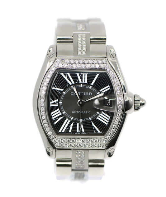 Cartier Roadster Large Diamond Stainless Steel Watch W62041V3