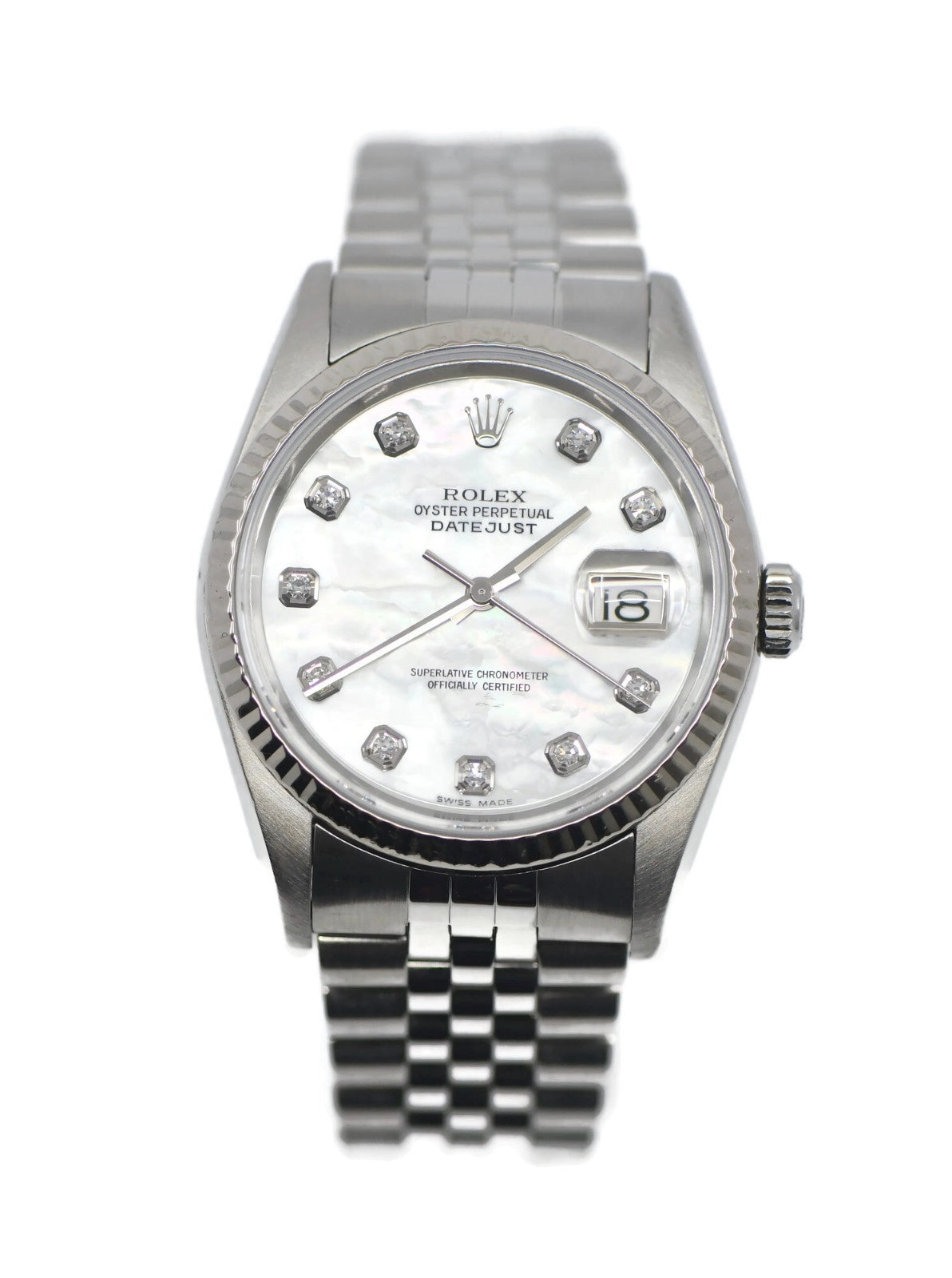 Rolex Datejust Diamond Stainless Steel Watch 16234