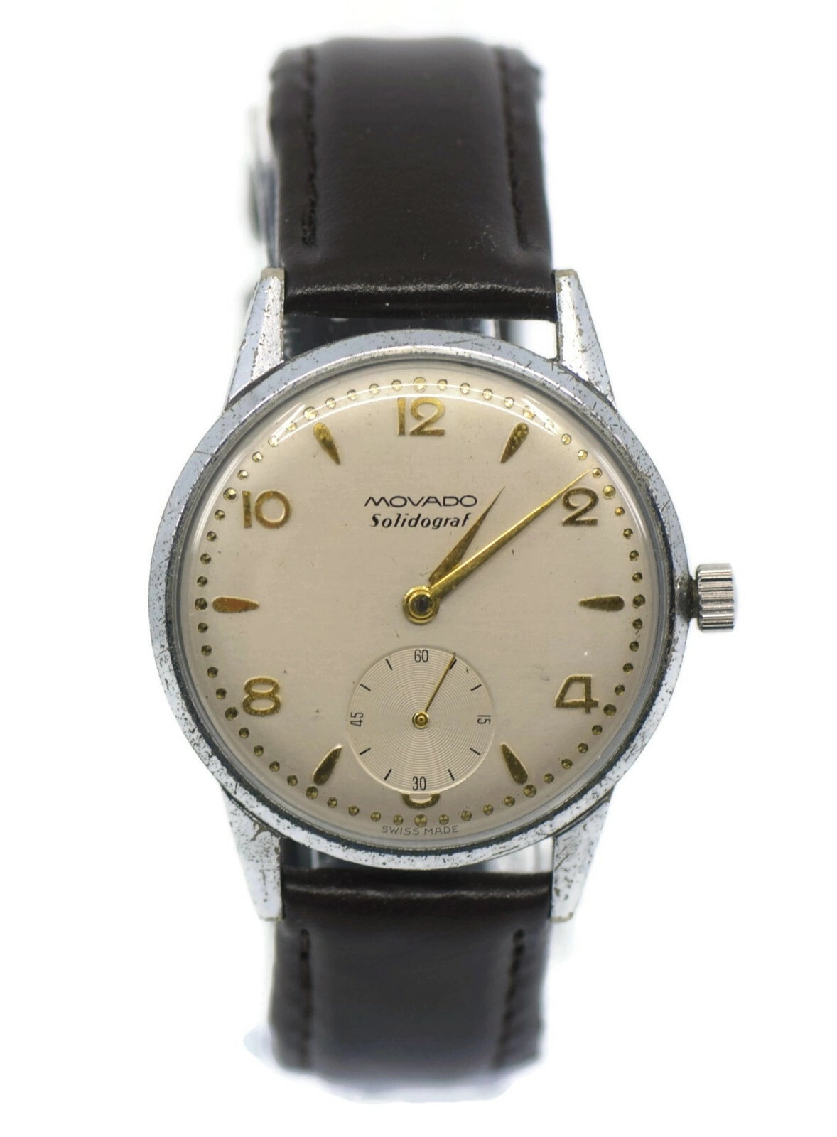 Movado Solidograf Vintage Stainless Steel Watch