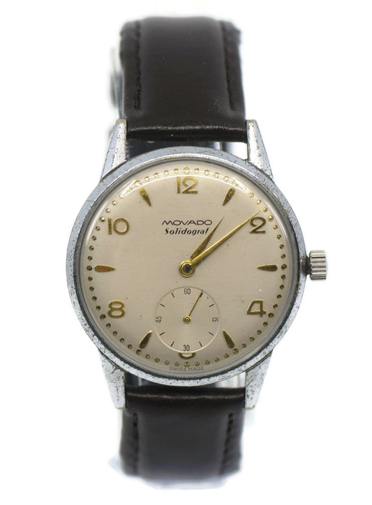 Movado Solidograf Vintage Stainless Steel Watch