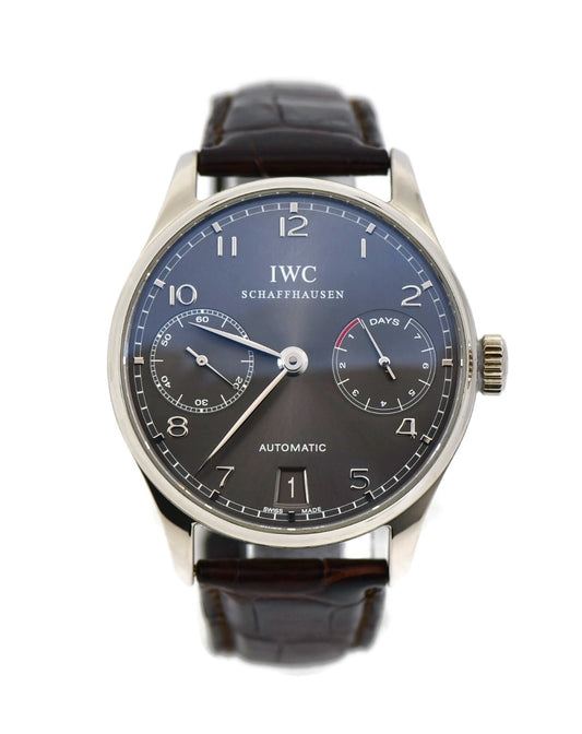 IWC Portuguese 7 Day 18K White Gold Watch IW500106