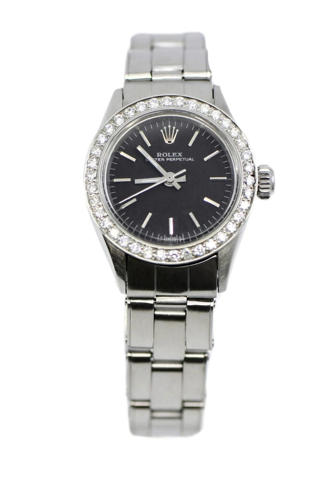 Rolex Oyster Perpetual Diamond Stainless Steel Watch 6618