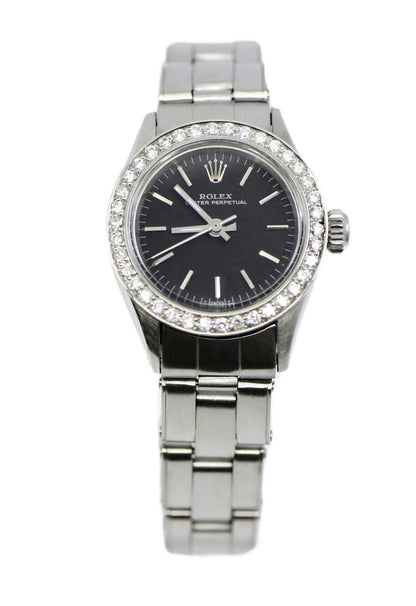 Rolex Oyster Perpetual Diamond Stainless Steel Watch 6618