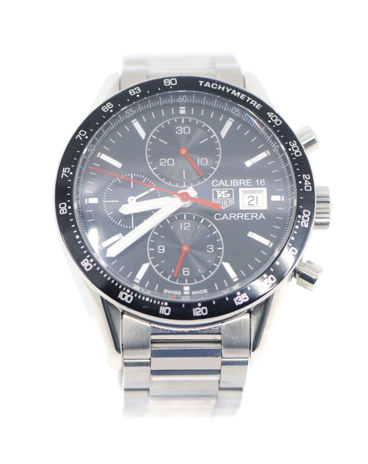 Tag Heuer Carrera Cal 16 Chronograph Stainless Steel Watch CV201AK