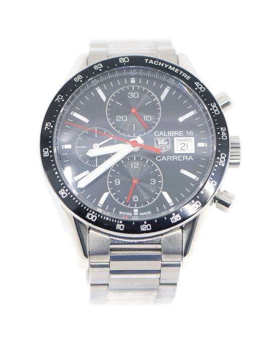 Tag Heuer Carrera Cal 16 Chronograph Stainless Steel Watch CV201AK