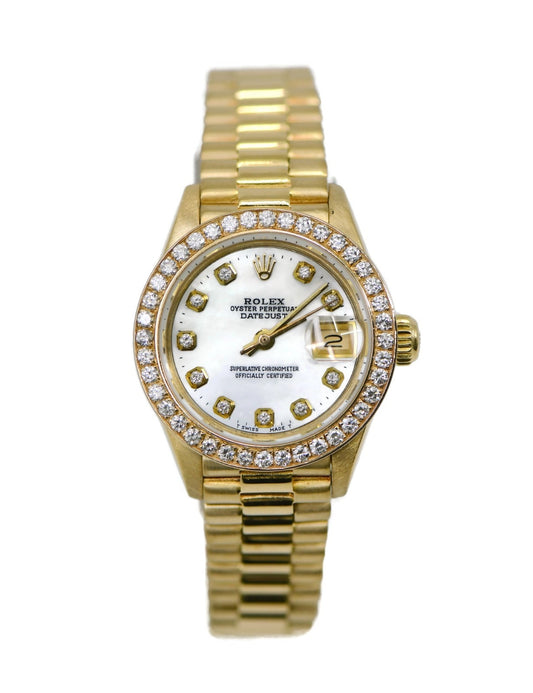 Rolex Datejust Diamond 18K Yellow Gold Watch 6917