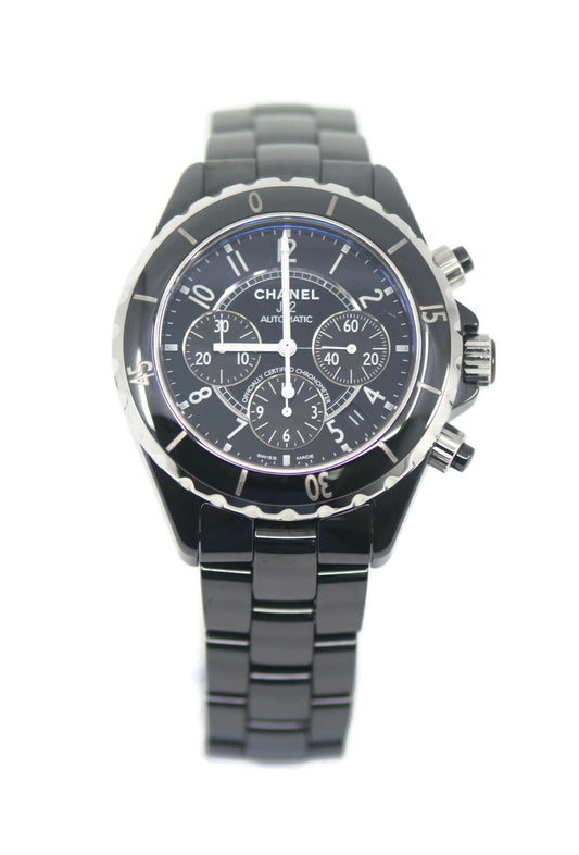 Chanel J12 Chronograph Black Ceramic Watch H0940