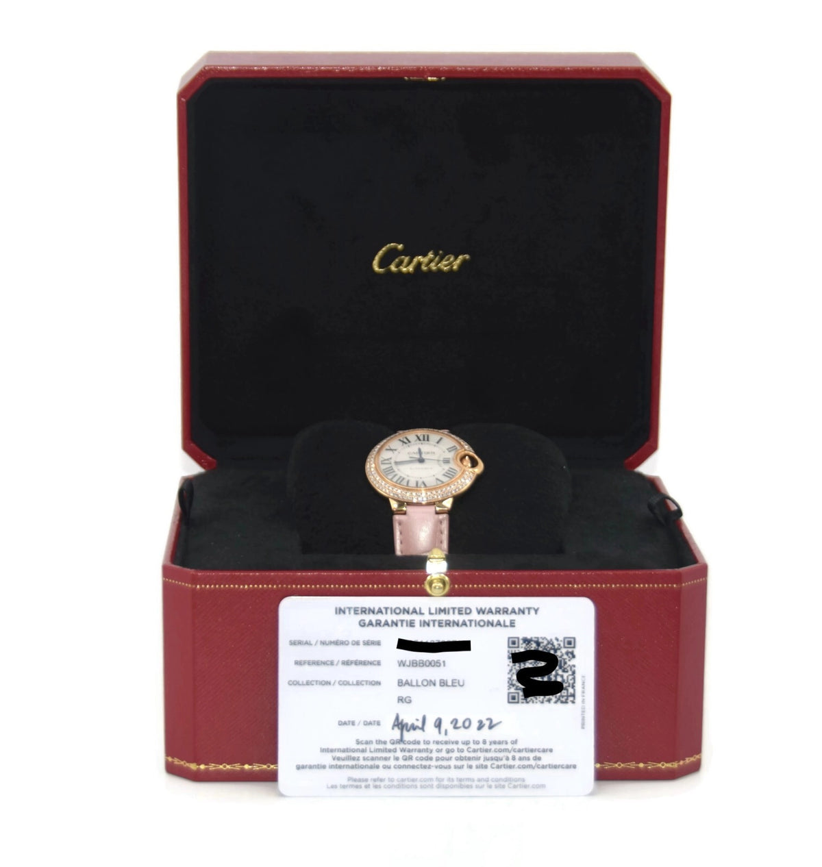 Cartier Ballon Bleu Diamond 18K Rose Gold Watch WJBB0051