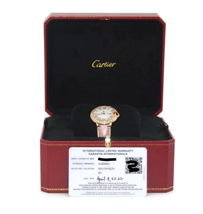 Cartier Ballon Bleu Diamond 18K Rose Gold Watch WJBB0051