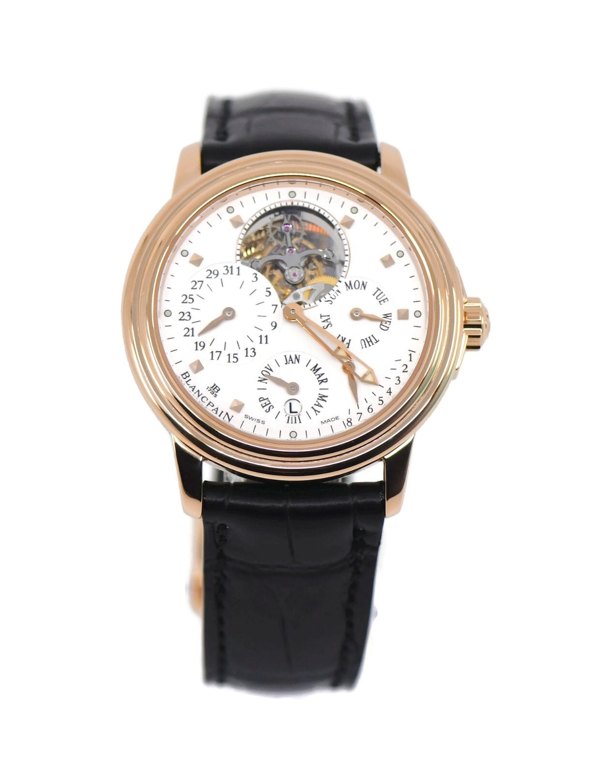 Blancpain Leman Calendar Tourbillon 18K Rose Gold Watch 2625