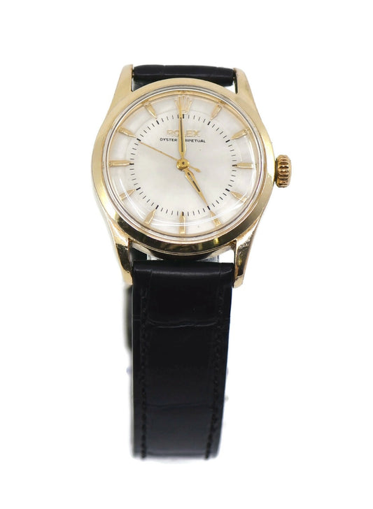 Rolex Oyster Perpetual Two Tone Stainless Steel Watch 6332
