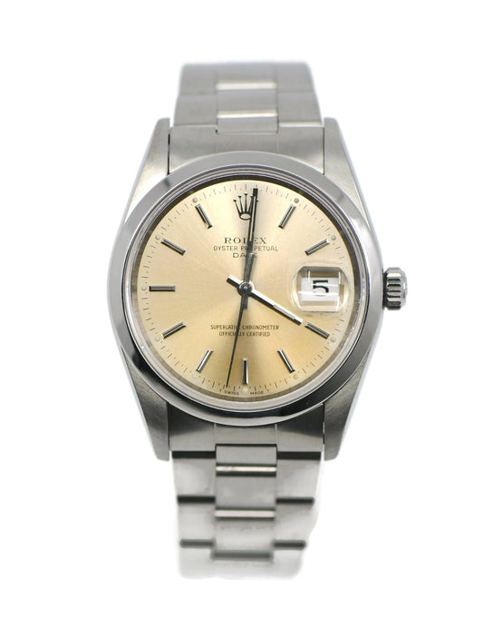 Rolex Oyster Perpetual Date Stainless Steel Watch 15200