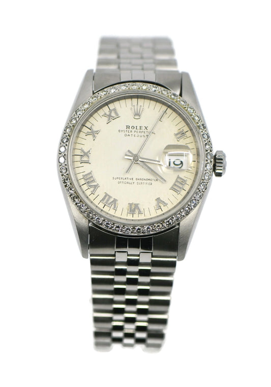 Rolex Datejust Diamond Stainless Steel Watch 16234