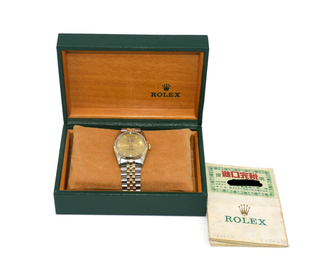 Rolex Datejust Diamond 18K/Stainless Steel Watch 16233