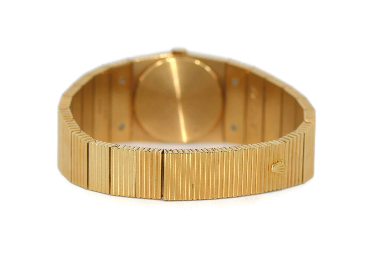 Rolex Queen Midas Blue Dial 18K Yellow Gold Watch 4343