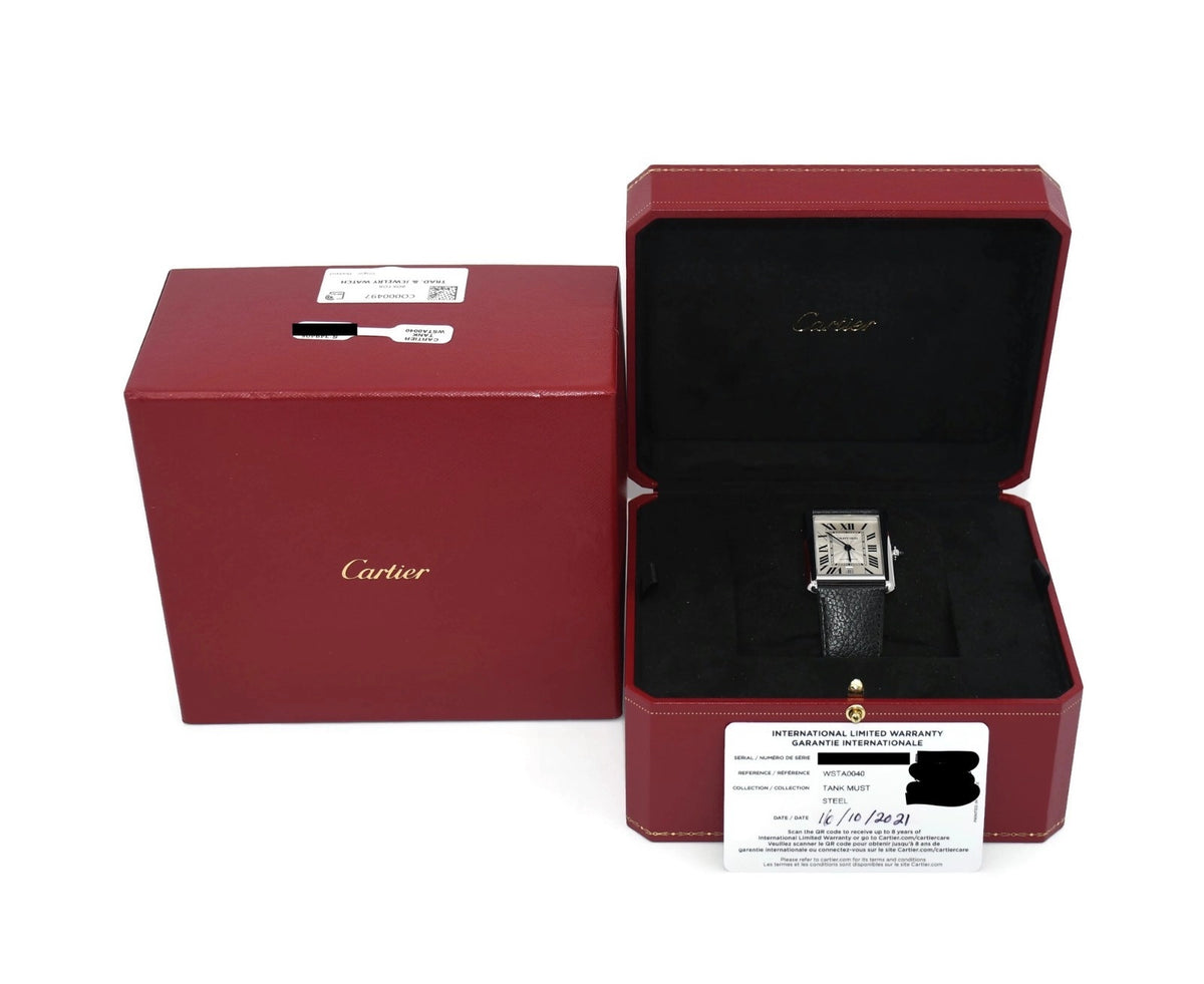 Cartier Tank Must XL Stainless Steel Watch WSTA0040