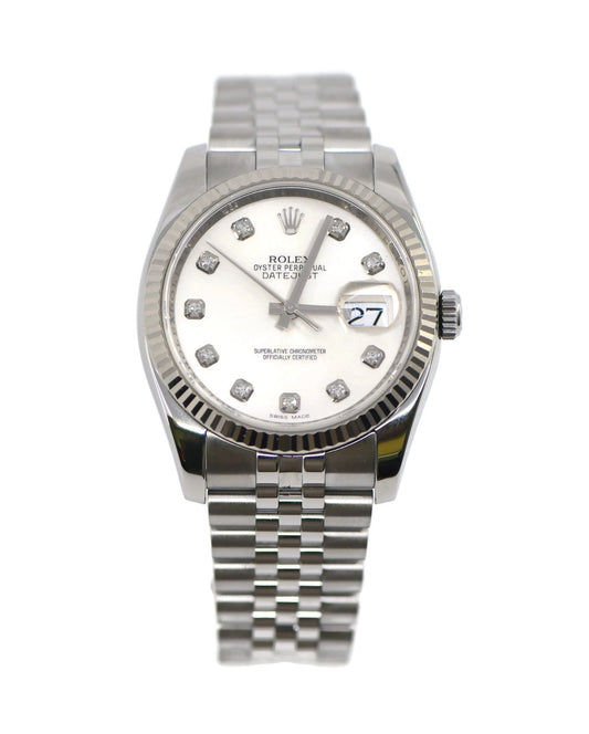 Rolex Datejust Diamond Stainless Steel Watch 116234