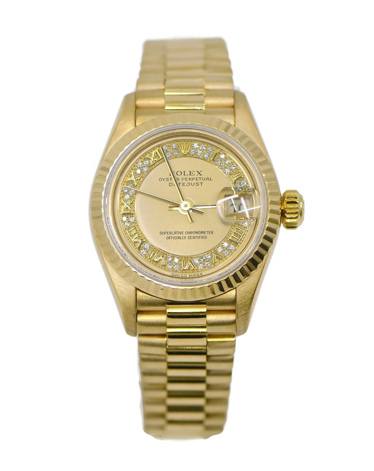 Rolex Datejust Diamond 18K Yellow Gold Watch 79178